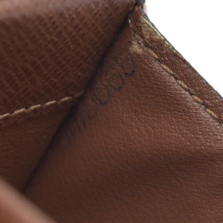 $345 Louis Vuitton Monogram Porte Monnaie Plat Coin Purse Wallet Brown MI0065