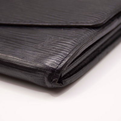 $865 2017 Louis Vuitton Epi Portefeiulle Sarah Long Bifold Wallet Black CA2127