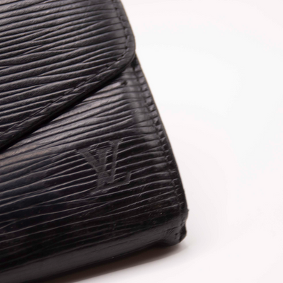 $865 2017 Louis Vuitton Epi Portefeiulle Sarah Long Bifold Wallet Black CA2127