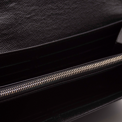 $865 2017 Louis Vuitton Epi Portefeiulle Sarah Long Bifold Wallet Black CA2127