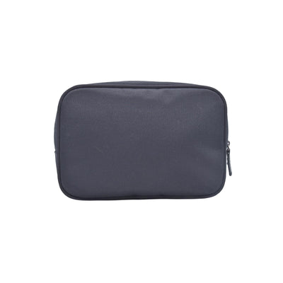 $380 BURBERRY Canvas Plaid Trim Flap Pocket Cosmetic Case Black CONSIGNMENT 10021231