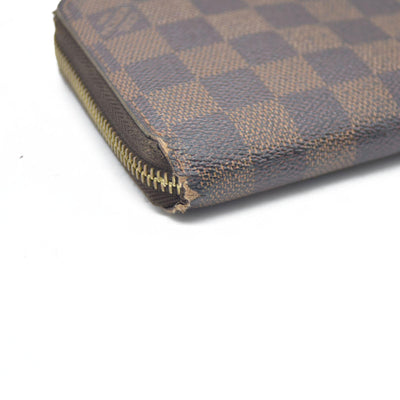 $915 Louis Vuitton Damier Ebene Zippy Wallet CA5009