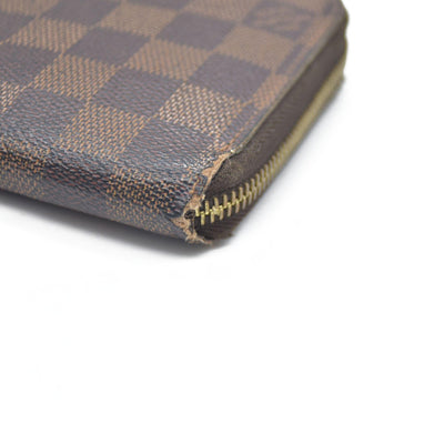 $915 Louis Vuitton Damier Ebene Zippy Wallet CA5009