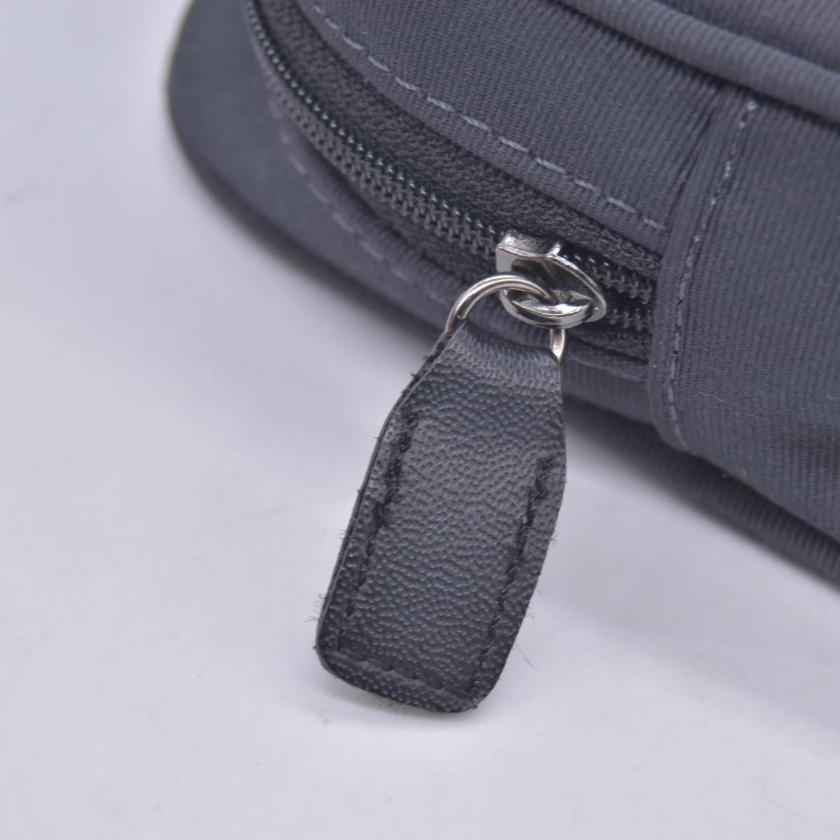 $380 BURBERRY Canvas Plaid Trim Flap Pocket Cosmetic Case Black CONSIGNMENT 10021231