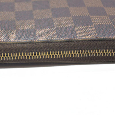 $915 Louis Vuitton Damier Ebene Zippy Wallet CA5009