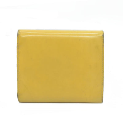 Salvatore Ferragamo Gancini Leather Trifold Wallet Yellow