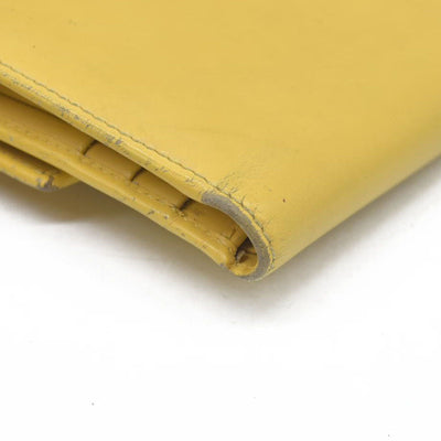 Salvatore Ferragamo Gancini Leather Trifold Wallet Yellow