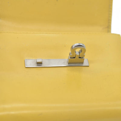 Salvatore Ferragamo Gancini Leather Trifold Wallet Yellow