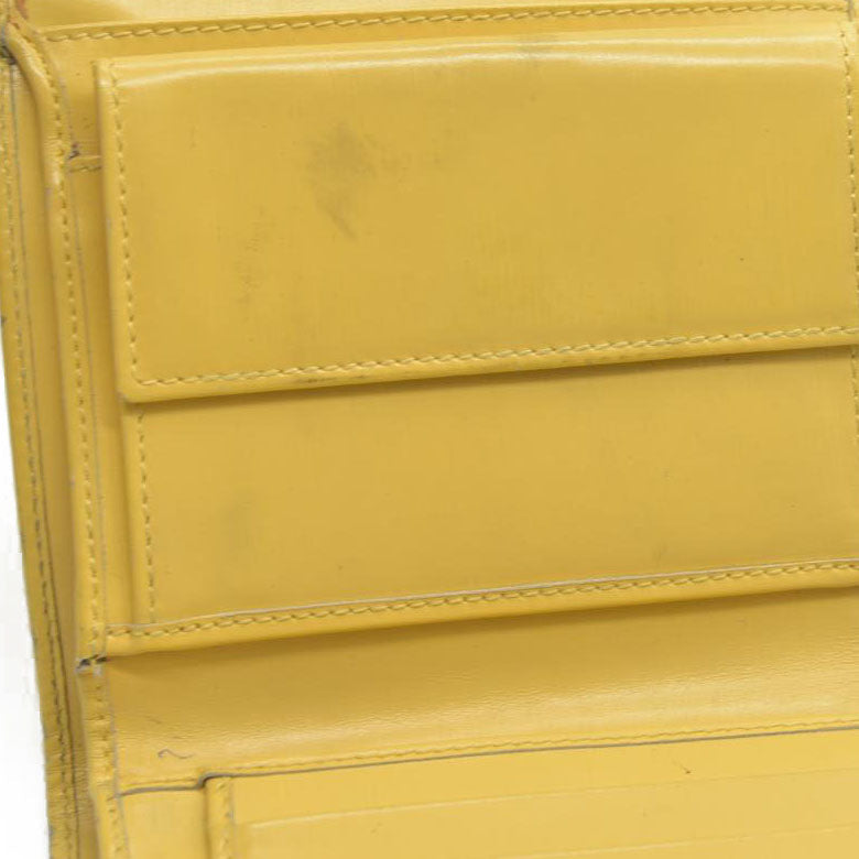 Salvatore Ferragamo Gancini Leather Trifold Wallet Yellow