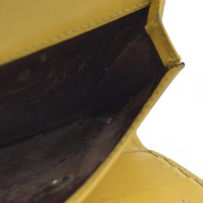 Salvatore Ferragamo Gancini Leather Trifold Wallet Yellow