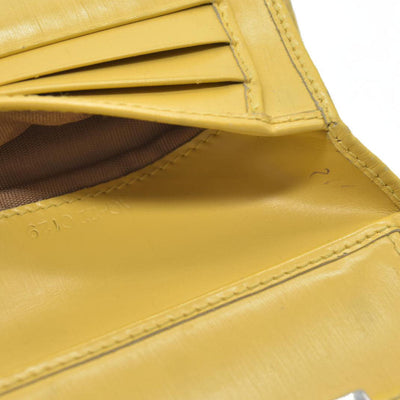 Salvatore Ferragamo Gancini Leather Trifold Wallet Yellow