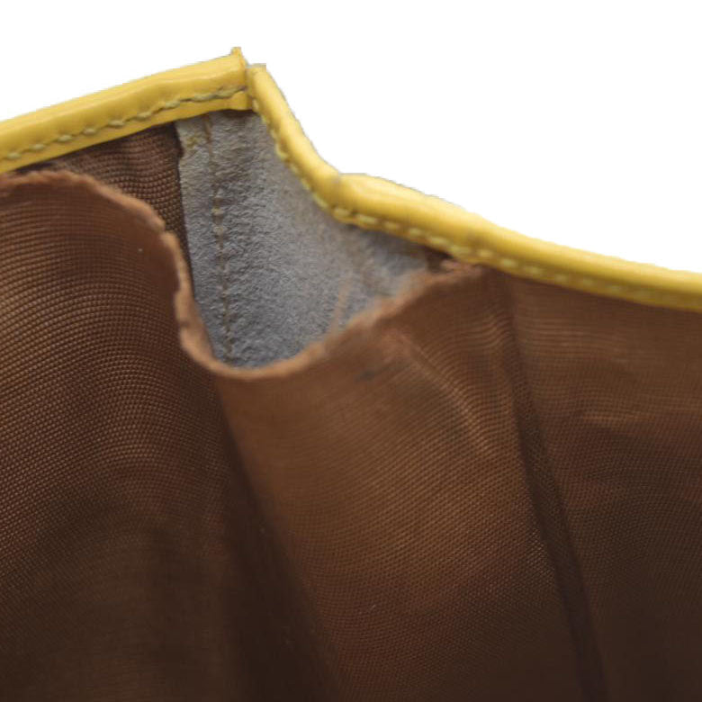 Salvatore Ferragamo Gancini Leather Trifold Wallet Yellow