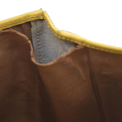 Salvatore Ferragamo Gancini Leather Trifold Wallet Yellow