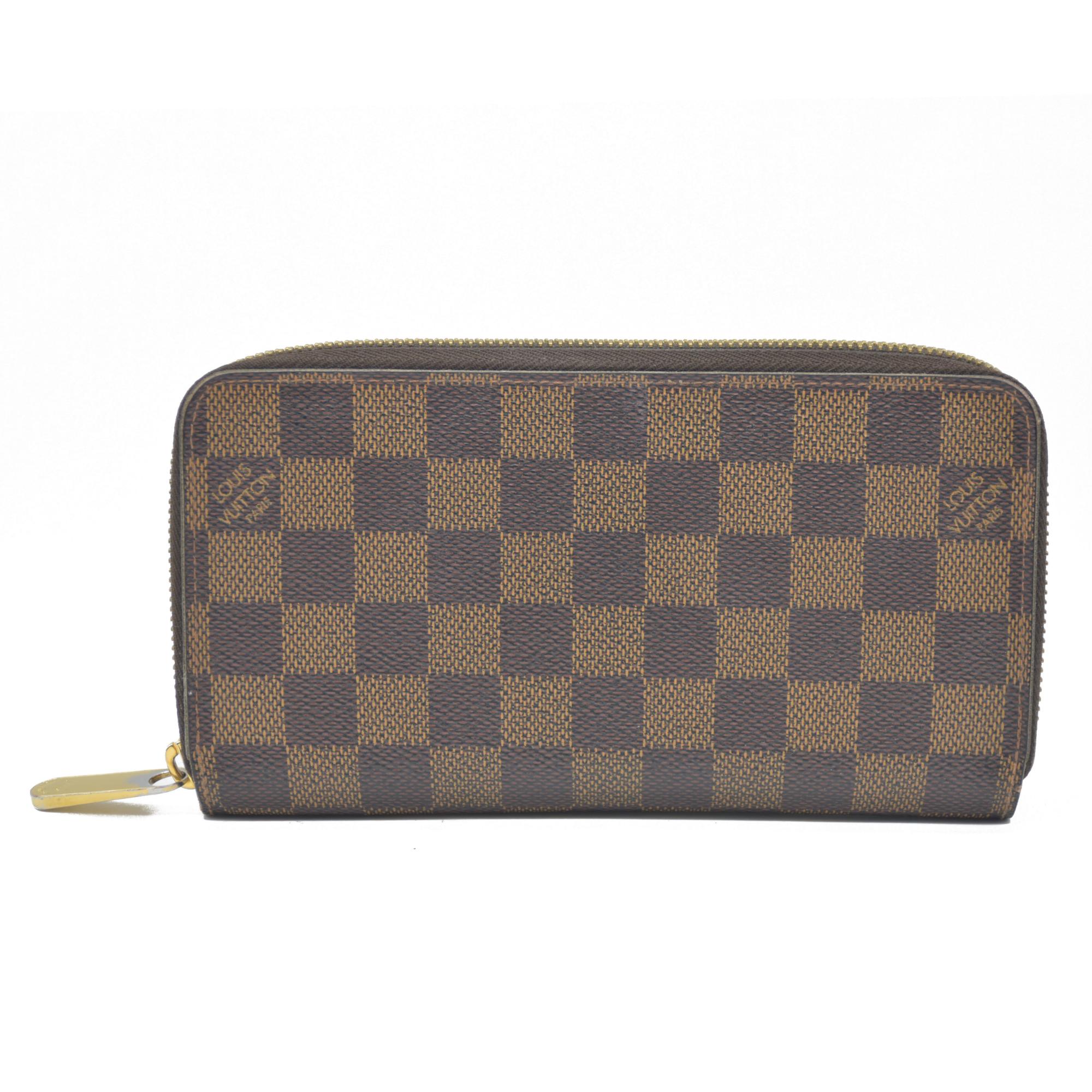 $915 2015 Louis Vuitton Damier Ebene Zippy Wallet MI3175