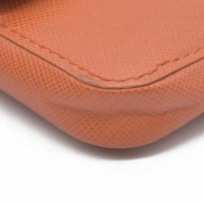 PRADA Logo Saffiano Leather Multi Pouch Orange