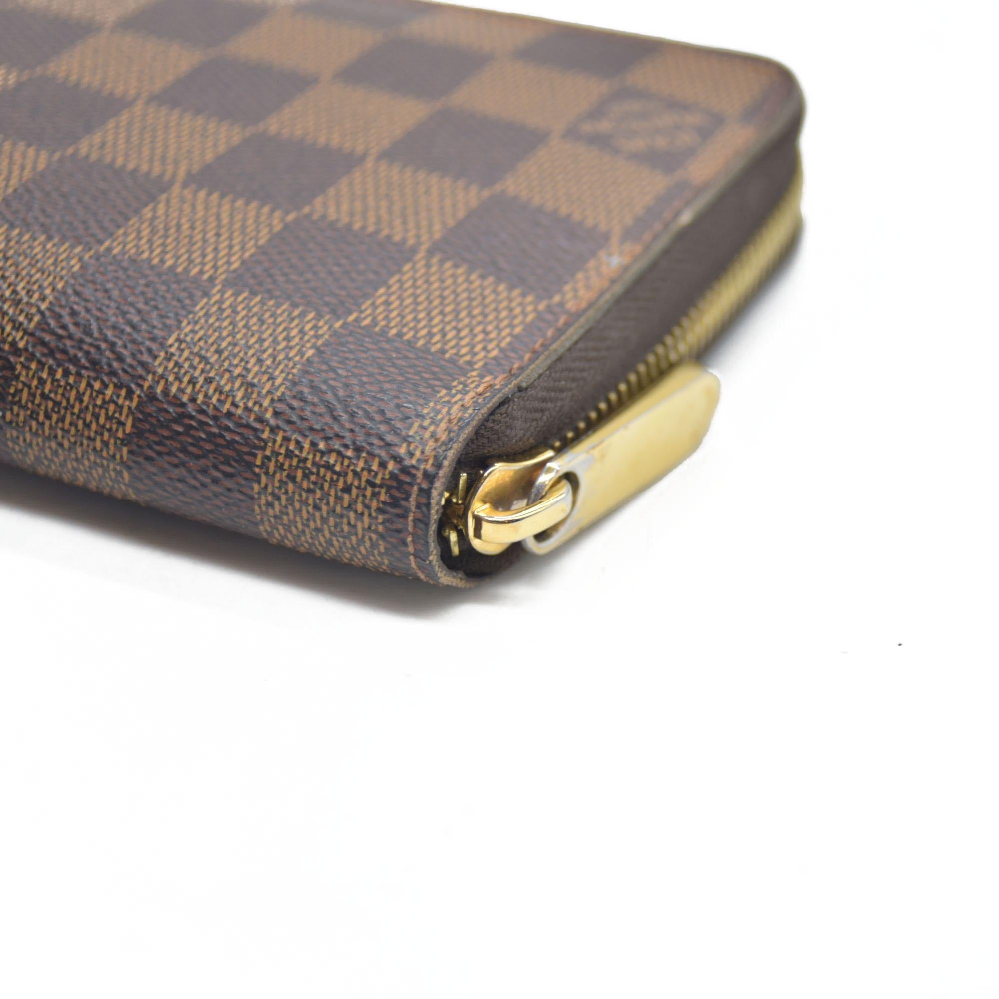 $915 2015 Louis Vuitton Damier Ebene Zippy Wallet MI3175