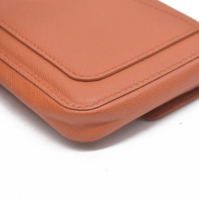 PRADA Logo Saffiano Leather Multi Pouch Orange
