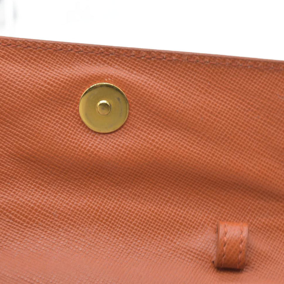 PRADA Logo Saffiano Leather Multi Pouch Orange