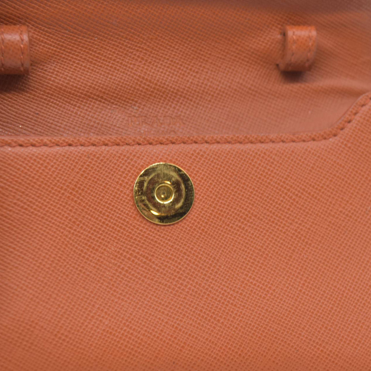 PRADA Logo Saffiano Leather Multi Pouch Orange