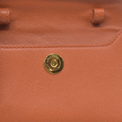 PRADA Logo Saffiano Leather Multi Pouch Orange