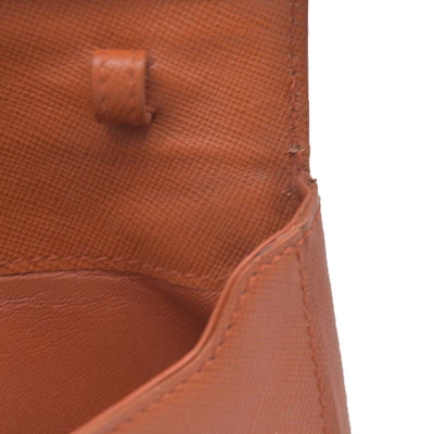 PRADA Logo Saffiano Leather Multi Pouch Orange