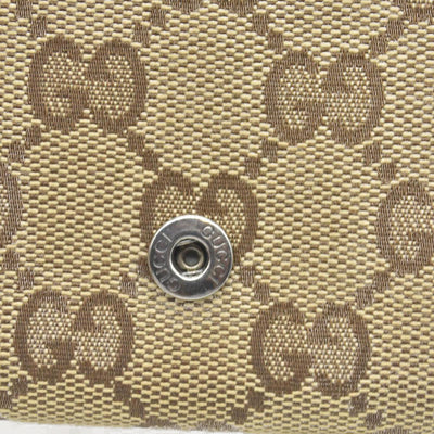 $690 Gucci GG Canvas Logo Plaque Bifold Wallet CONSIGNMENT