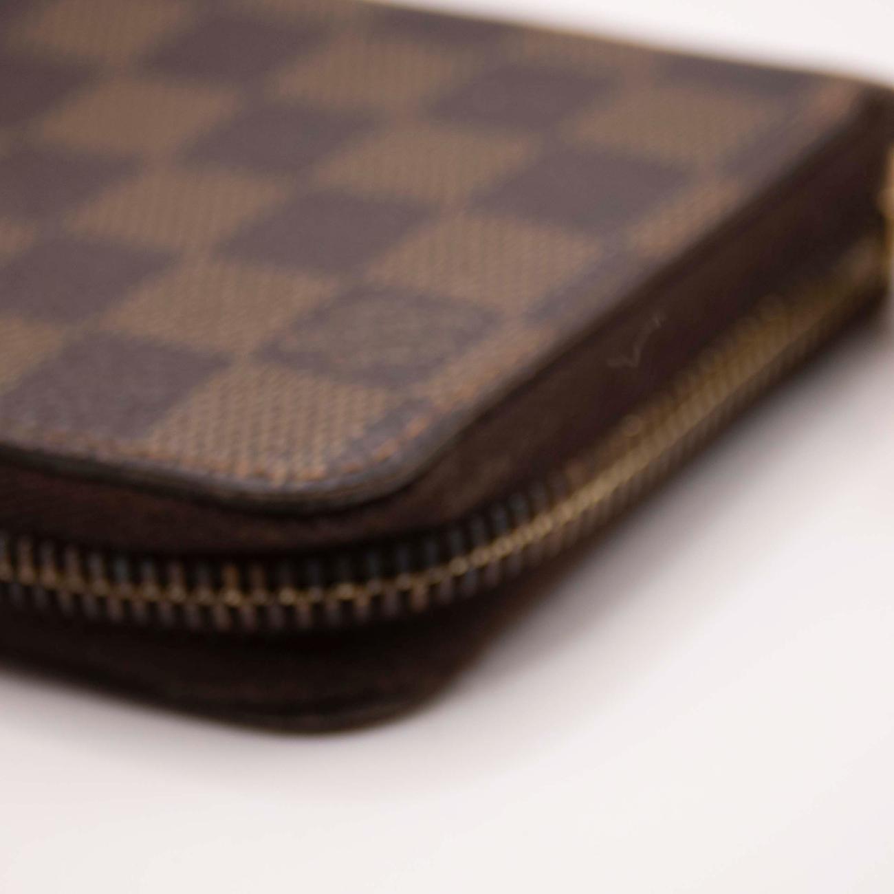 $960 2008 Louis Vuitton Damier Zippy Zip Around Long Wallet Purse Brown CA5018 CA0518