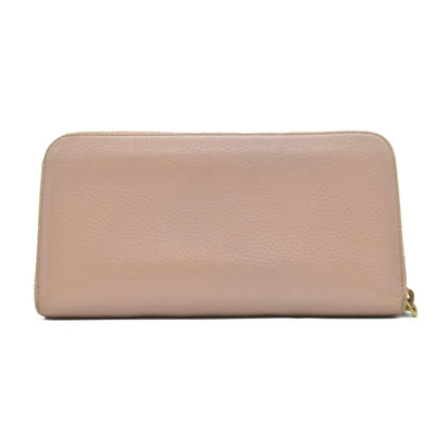 $1070  PRADA Saffiano Metal Logo Zip Around Long Wallet Pink