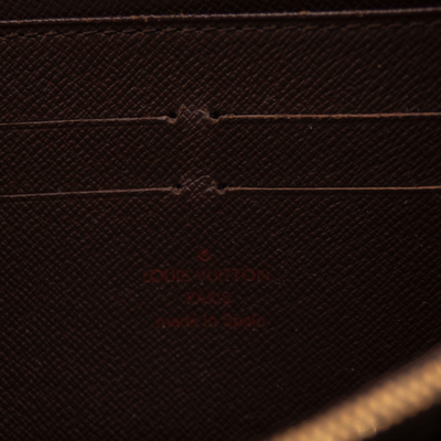 $960 2008 Louis Vuitton Damier Zippy Zip Around Long Wallet Purse Brown CA5018 CA0518