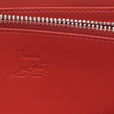 $950 CONSIGNMENT Christian Louboutin Panettone Long Wallet Cream with Loubinthesky Spikes