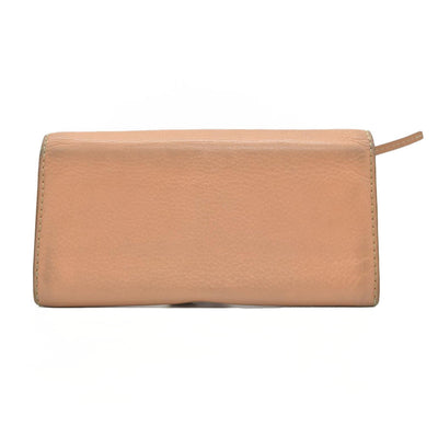 $650 CHLOE Grained Calfskin Marcie Long Wallet Orange