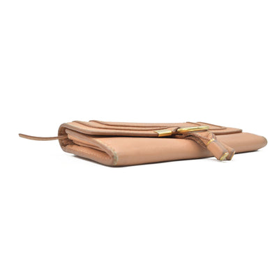 $650 CHLOE Grained Calfskin Marcie Long Wallet Orange