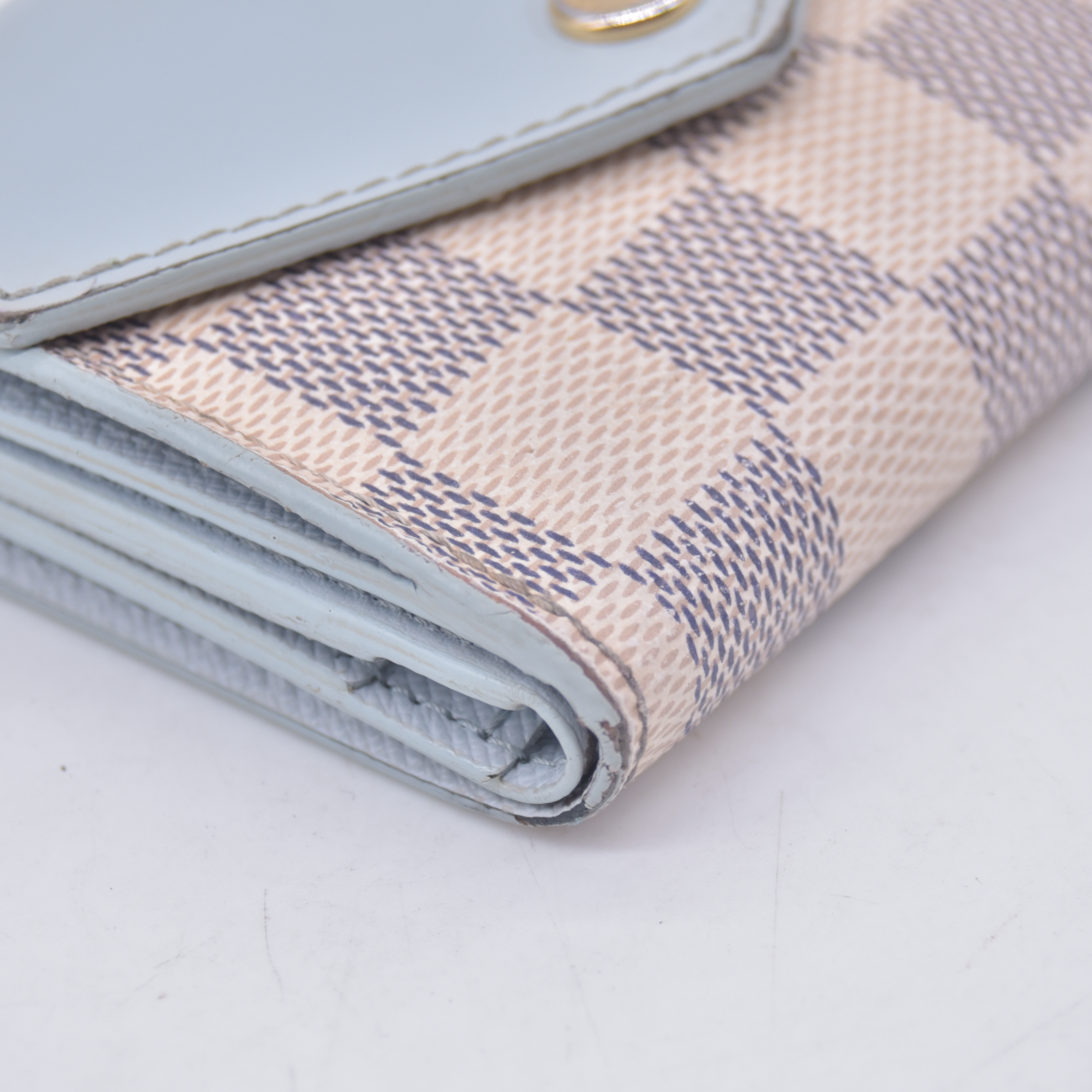 $570 2021 Louis Vuitton Damier Azur Zoe Wallet Olympe MI0261