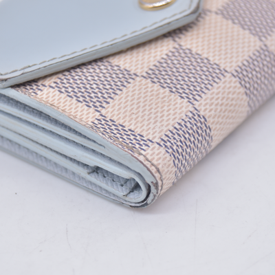 $570 2021 Louis Vuitton Damier Azur Zoe Wallet Olympe MI0261