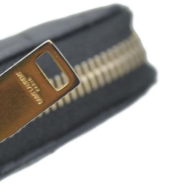 $950 CONSIGNMENT Saint Laurent CASSANDRE MATELASSÉ ZIP AROUND WALLET IN GRAIN DE POUDRE LEATHER