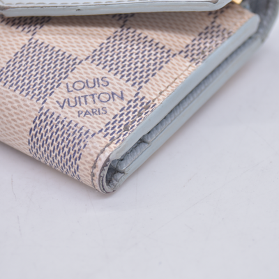 $570 2021 Louis Vuitton Damier Azur Zoe Wallet Olympe MI0261
