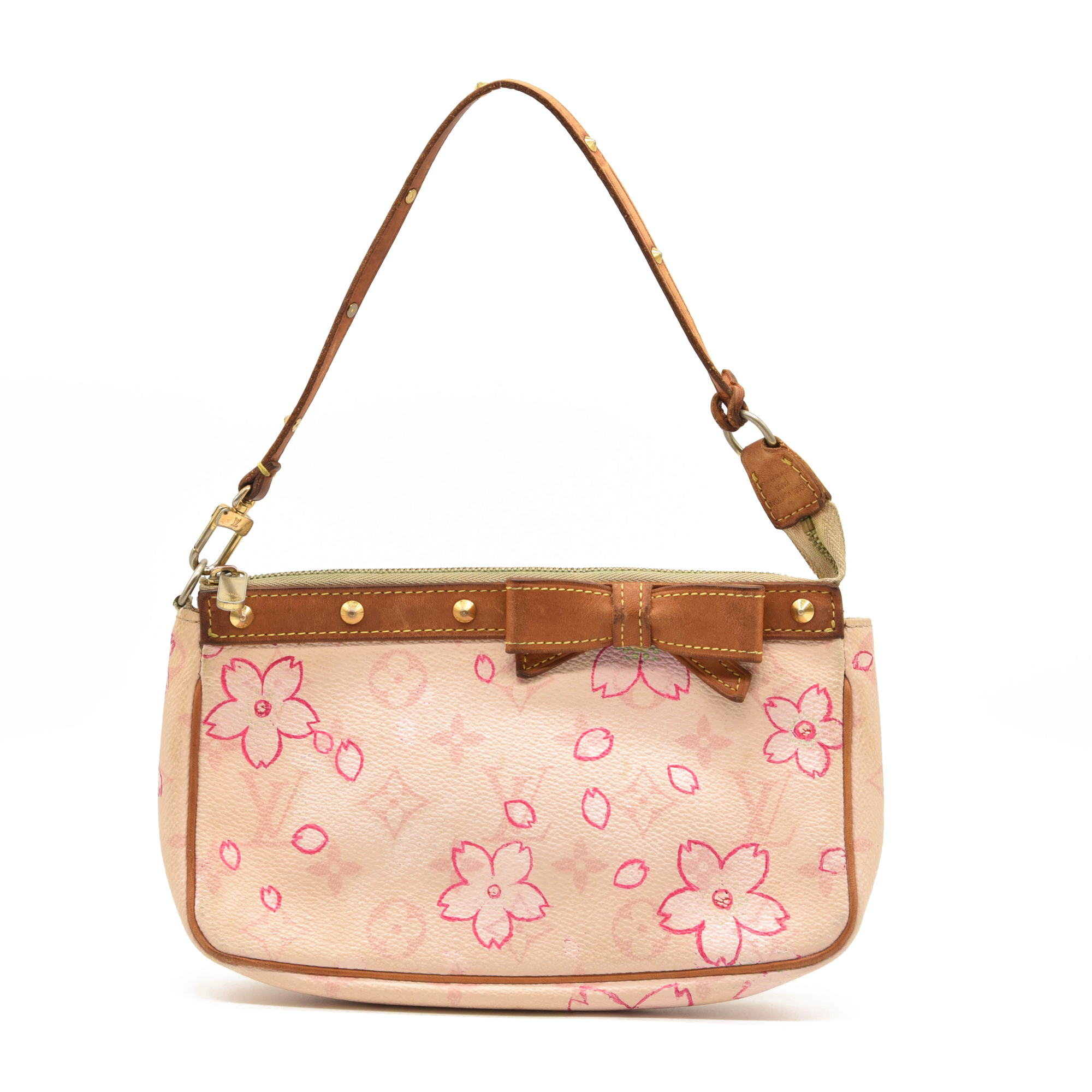 Used Louis Vuitton Monogram Cherry Blossom Pochette Accessories Pink -  MyDesignerly