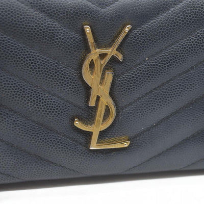 $950 CONSIGNMENT Saint Laurent CASSANDRE MATELASSÉ ZIP AROUND WALLET IN GRAIN DE POUDRE LEATHER