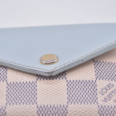 $570 2021 Louis Vuitton Damier Azur Zoe Wallet Olympe MI0261