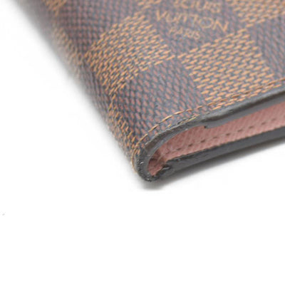 $605 Louis Vuitton Damier Ebene Victorine Wallet Rose Ballerine