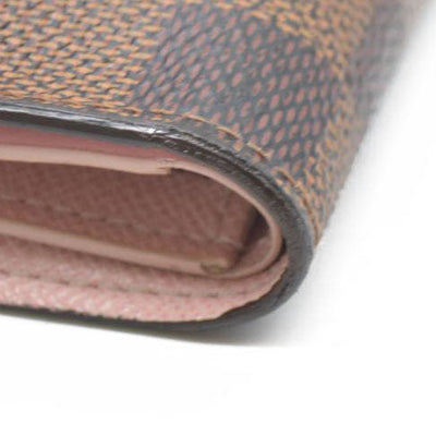 $605 Louis Vuitton Damier Ebene Victorine Wallet Rose Ballerine