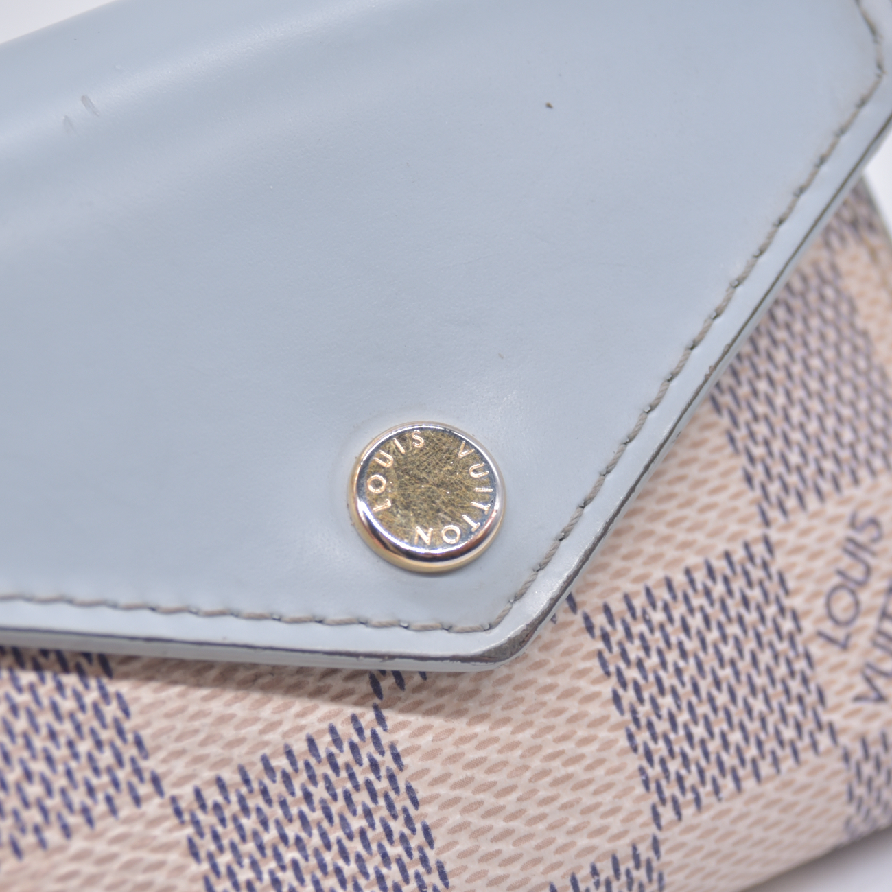 $570 2021 Louis Vuitton Damier Azur Zoe Wallet Olympe MI0261