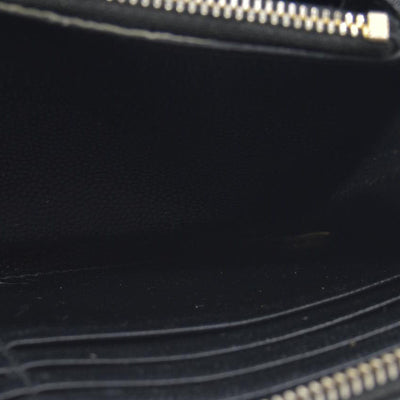 $950 CONSIGNMENT Saint Laurent CASSANDRE MATELASSÉ ZIP AROUND WALLET IN GRAIN DE POUDRE LEATHER