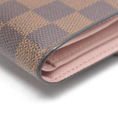 $605 Louis Vuitton Damier Ebene Victorine Wallet Rose Ballerine