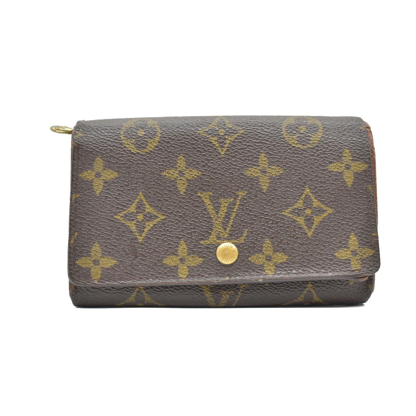 $560 2002 Louis Vuitton Monogram Porte-Monnaie Tresor Wallet CA0072