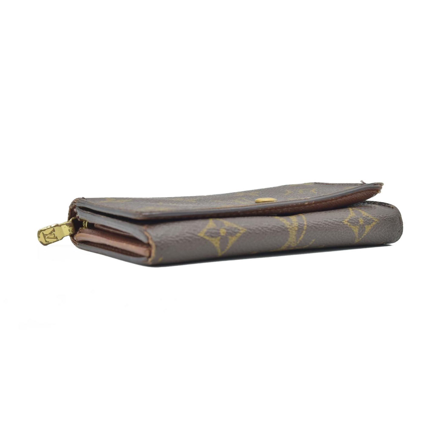 $560 2002 Louis Vuitton Monogram Porte-Monnaie Tresor Wallet CA0072
