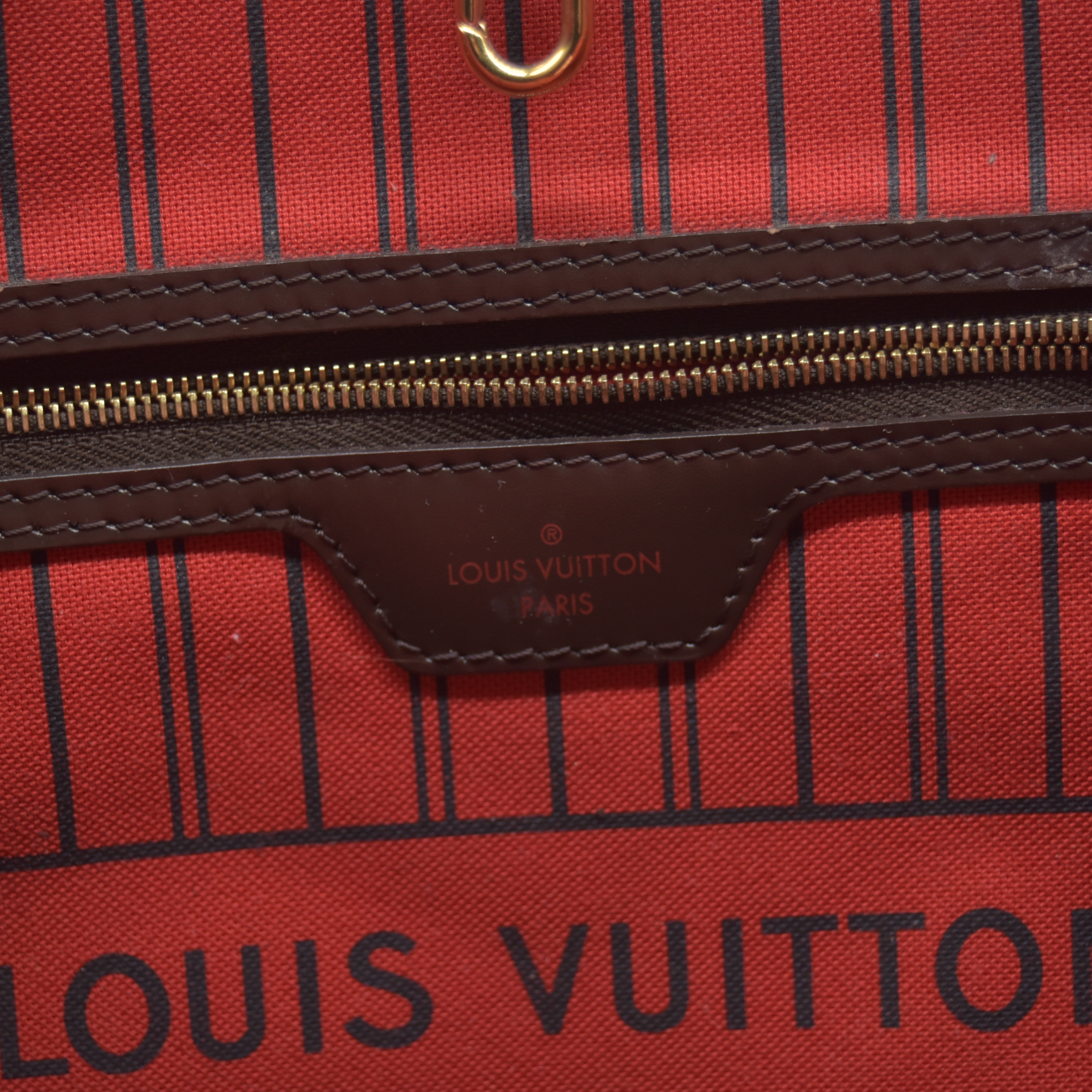 $2240 2017 Louis Vuitton Damier Ebene Neverfull MM with Pouch SD0167