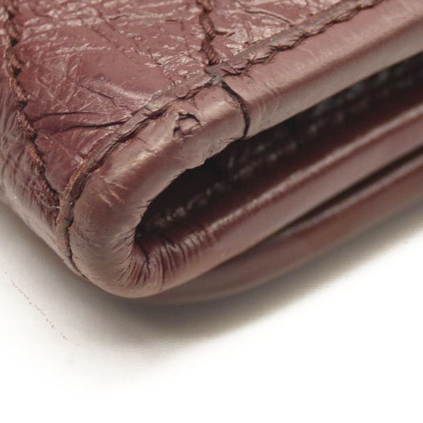 Saint Laurent Compact Niki Wallet Burgundy Leather Crinkled