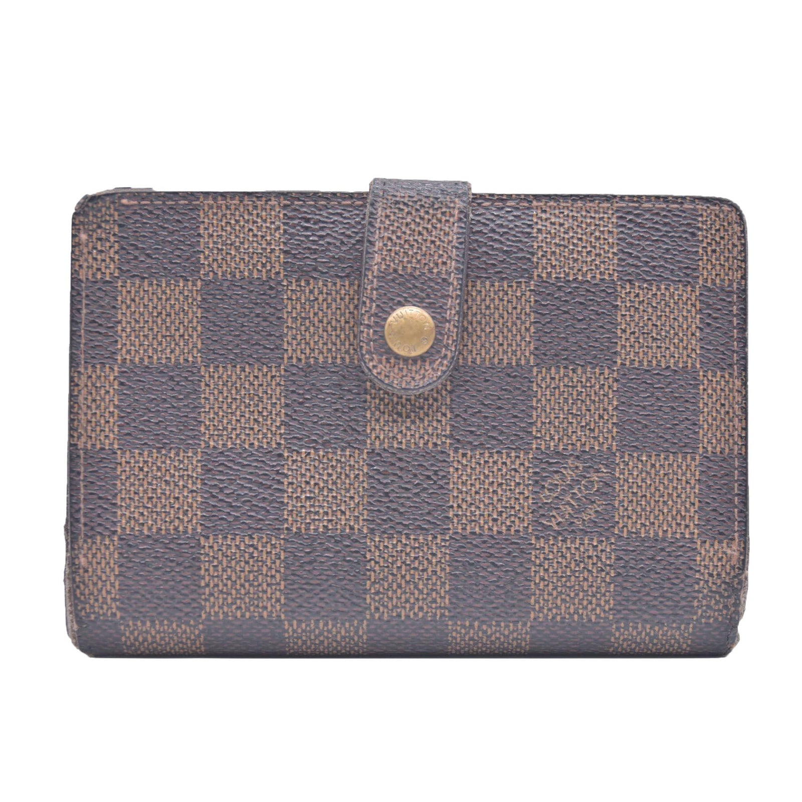 $750 2003 Louis Vuitton Damier Ebene Kisslock French Wallet MI1003 CONSIGNMENT