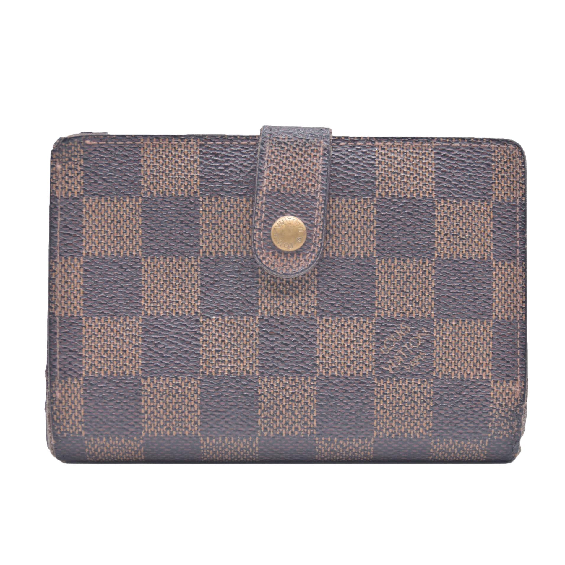 $750 Louis Vuitton Damier Ebene Kisslock French Wallet CONSIGNMENT